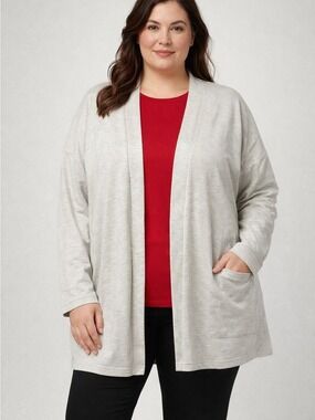 NWT RUNAWAY BAY Sport Light Grey Open Cardigan XL